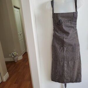 Epicure Striped Bib Apron w Pockets fits M-XL